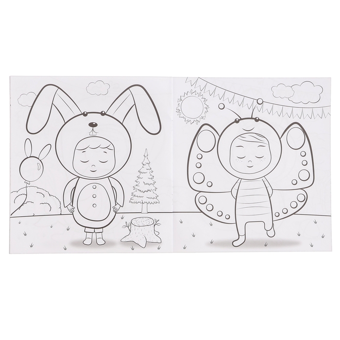 Раскраска «Лесная вечеринка», 12 наклеек-лиц Раскраска «Лесная вечеринка», 12 наклеек-лиц