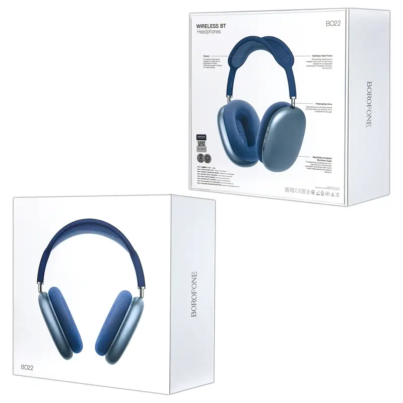 Наушники BO22 Bluetooth Borofone голубые