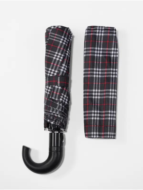 Зонт полуавтоматический &laquo;Крупная клетка&raquo;, 3 сложения, 8 спиц, R=48/55 см, d=96 см, МИКС