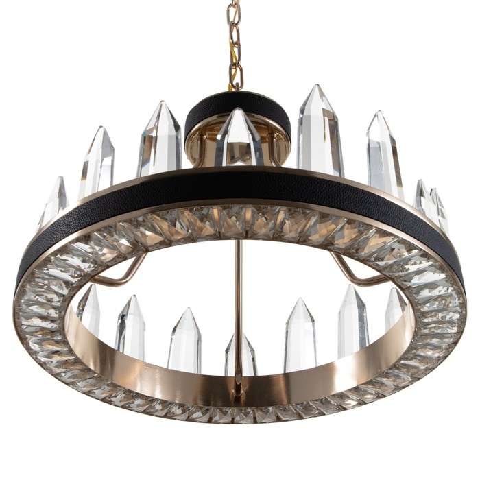 Люстра "Кристалл" LED 50Вт 3000К черно-золотой 50х50х35-155 см BayerLux