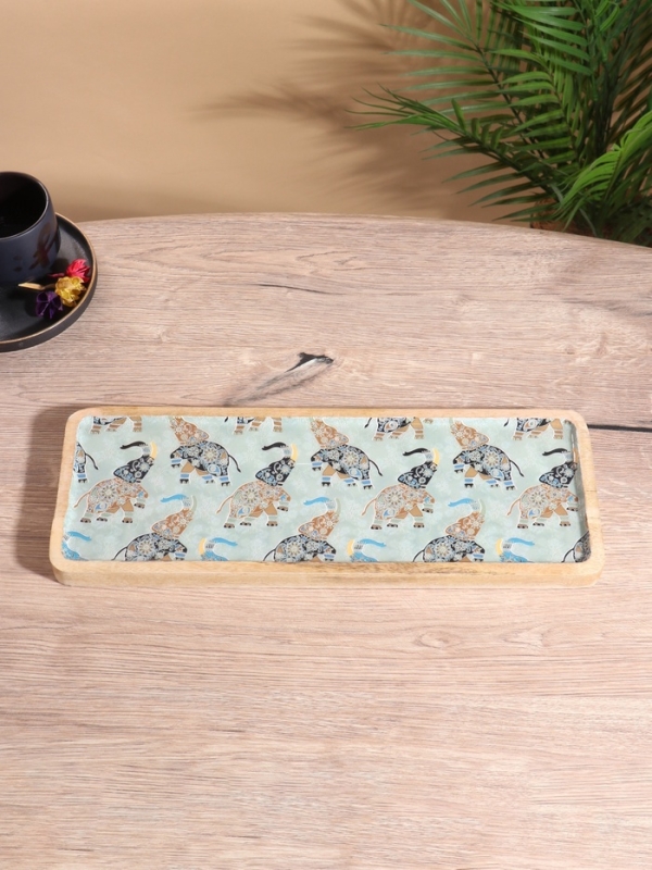 Блюдо прямоугольное Блюдо прямоугольное "Мудрый слон" дерево манго 41х15 см