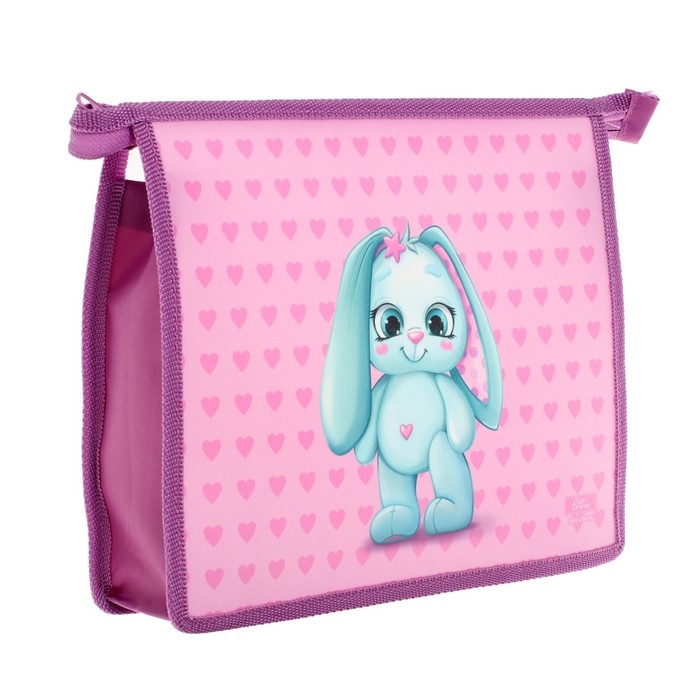 Папка для тетрадей А5, 230 х 190 х 50 мм, молния сверху, пластиковая, Calligrata Папка для тетрадей А5, 230 х 190 х 50 мм, молния сверху, пластиковая, Calligrata "Зайчик"