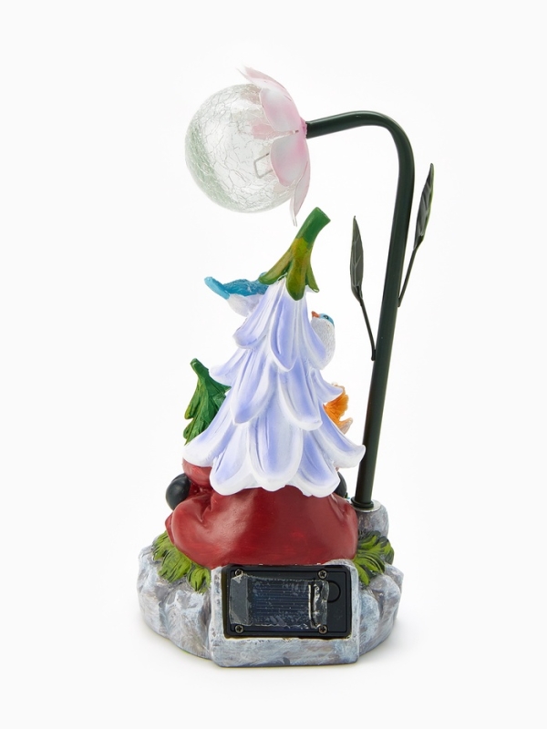 Садовая фигура  Садовая фигура "Гном лесничий", 14х12х25 см, с подсветкой