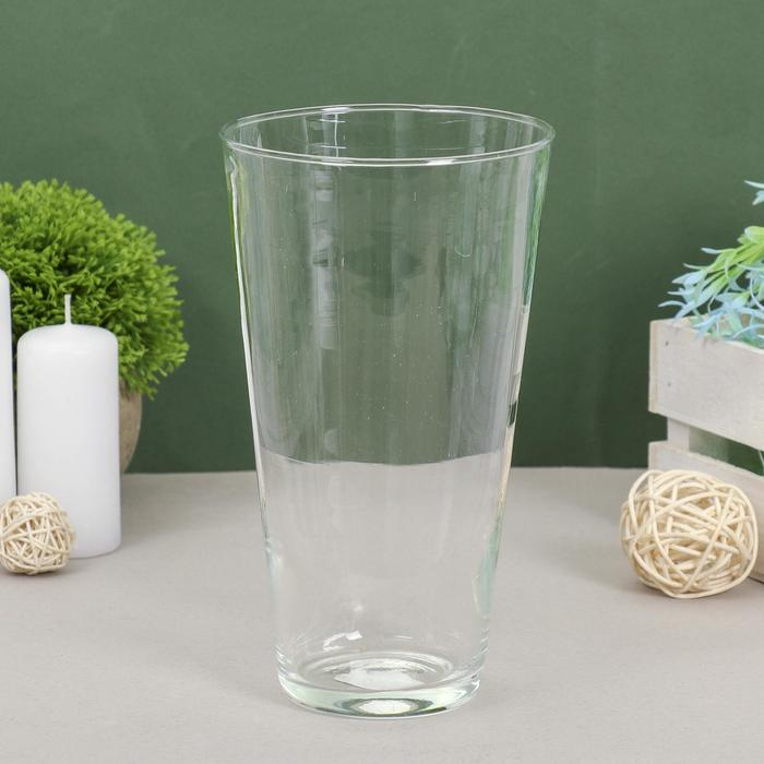 Ваза Ваза "Тициано" h=20см d=11см v=1,08л конус прозрачная