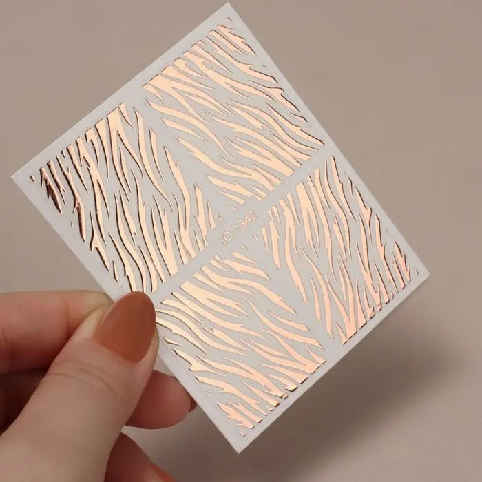 Наклейки для ногтей «Тигр», фольгированные, цвет розовое золото Наклейки для ногтей «Тигр», фольгированные, цвет розовое золото