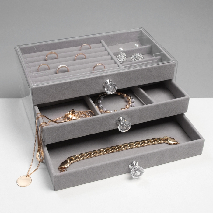 Подставка для украшений «Шкатулка Эдем», 23,5×13×11 см, цвет серый Подставка для украшений «Шкатулка Эдем», 23,5×13×11 см, цвет серый