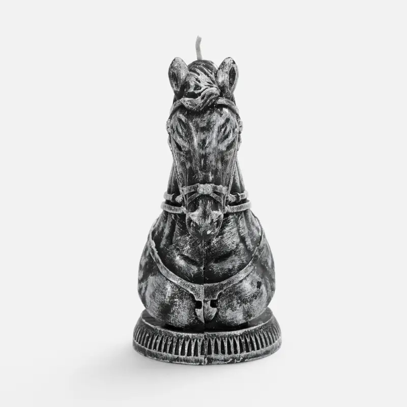 Свеча фигурная «Бюст лошади», серебристая Свеча фигурная «Бюст лошади», серебристая