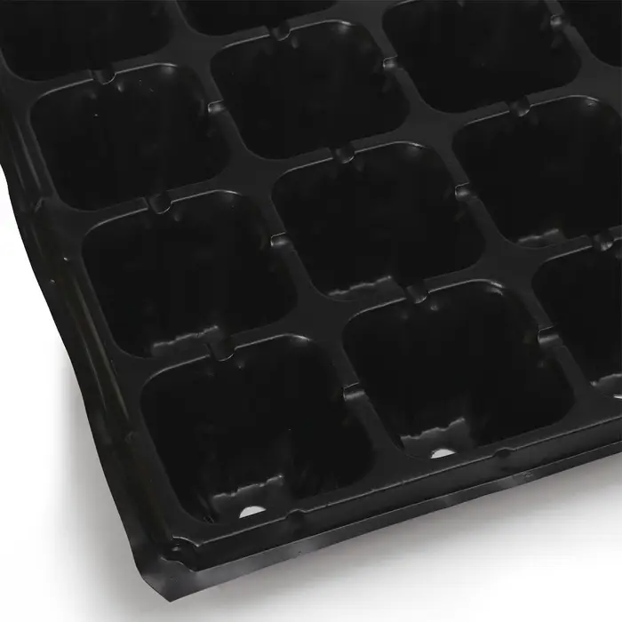 Кассета для рассады, на 32 ячейки, по 110 мл, пластиковая, чёрная, 53.5×27×5.5 см, Greengo