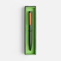 Ручка шариковая Inkolor в футляре, черная с оранжевым Ручка шариковая Inkolor в футляре, черная с оранжевым