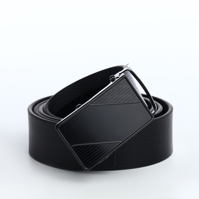 Ремень мужской, ширина 3,5 см, пряжка автомат, цвет чёрный Ремень мужской, ширина 3,5 см, пряжка автомат, цвет чёрный