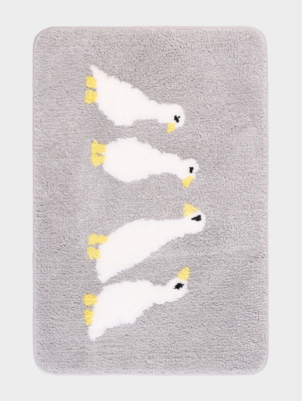 Коврик Доляна «Гуси», 40×60 см, микрофибра, серый Коврик Доляна «Гуси», 40×60 см, микрофибра, серый