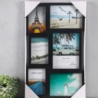 Фоторамка МДФ, стекло на 6 фото 10х15, 13х18, 15х20 см "Воспоминания" чёрная 51х31,5х2,2 см 109067 Фоторамка МДФ, стекло на 6 фото 10х15, 13х18, 15х20 см "Воспоминания" чёрная 51х31,5х2,2 см 109067