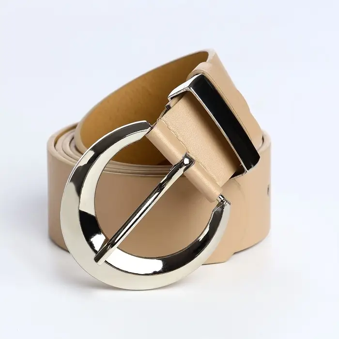 Ремень женский с винтом, 110&times;3.3 см, пряжка металл, серебристая, бежевый