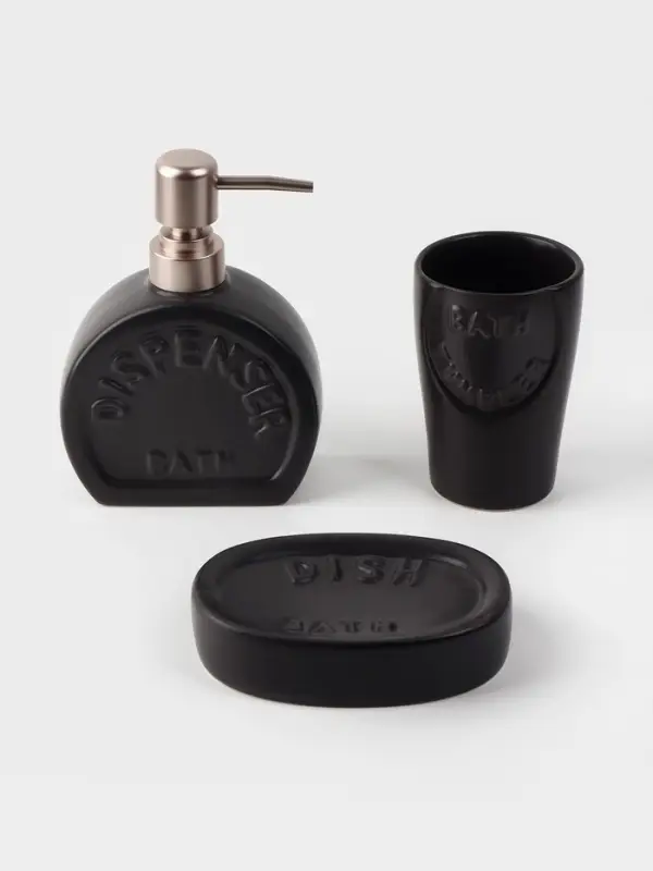 Набор аксессуаров для ванной комнаты SAVANNA &laquo;Легенда&raquo;, 3 предмета, дозатор 370 мл, мыльница, стакан, серый