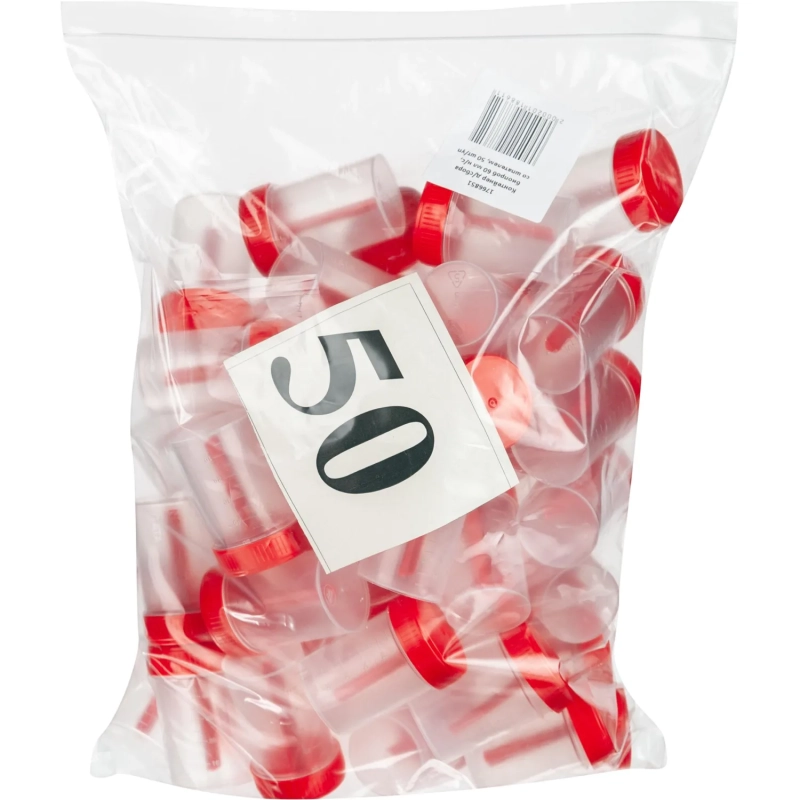 Контейнер д/сбора биопроб 60 мл н/с, со шпателем, 50 шт/уп ЕВРОКЭП