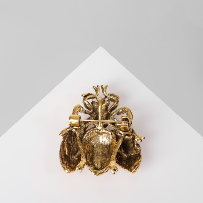 Брошь «Муха» цвет красный в чернёном золоте Брошь «Муха» цвет красный в чернёном золоте