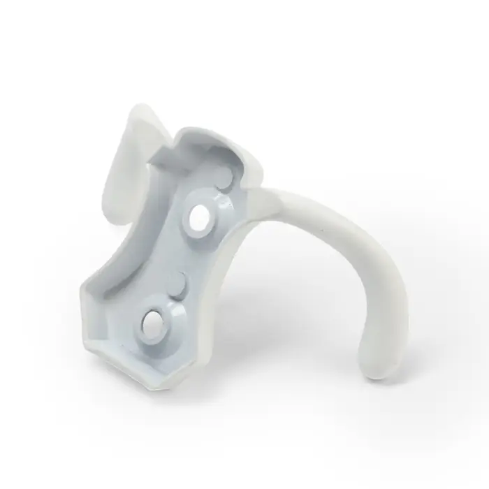 Крючок мебельный ТУНДРА TKD007, двухрожковый, цвет белый Крючок мебельный ТУНДРА TKD007, двухрожковый, цвет белый