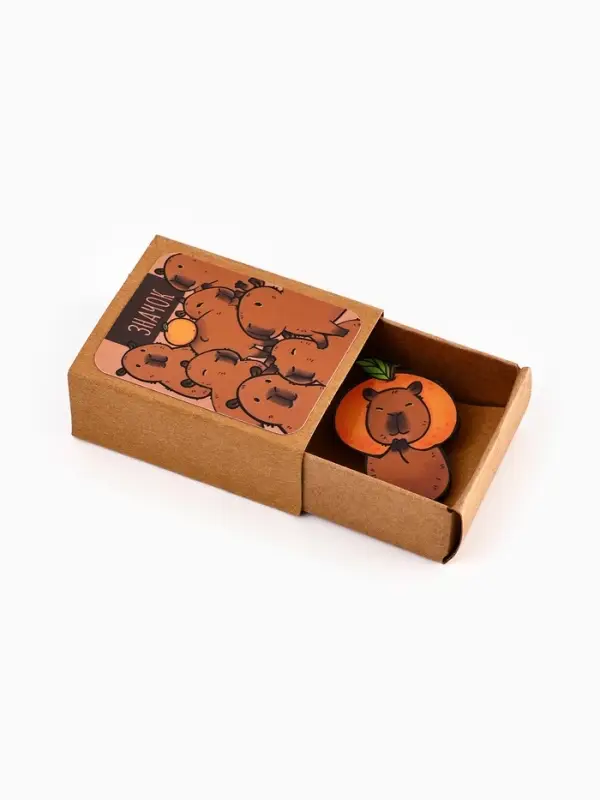 Значок в коробочке &laquo;Капибара&raquo;, 2.5&times;4 см