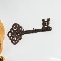 Крючки настенные &laquo;Ажурный ключ&raquo;, ключница декоративная, чугун, 27.2&times;12&times;3.5 см