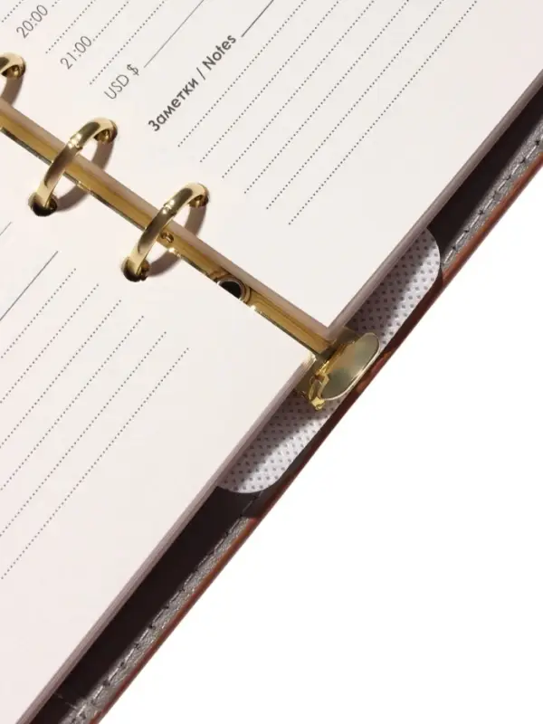 Органайзер на кольцах, А5, с хлястиком, 80л, линия, к/зам, Коричневый Органайзер на кольцах, А5, с хлястиком, 80л, линия, к/зам, Коричневый