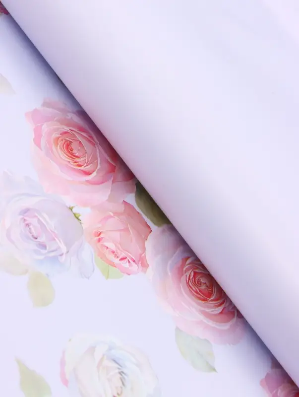 Пленка для цветов, &laquo;Розы&raquo;, светло-фиолетовая, 57&times;57 см