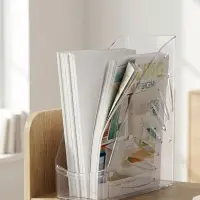 Лоток для бумаг Стамм &laquo;Лидер&raquo;, А4, вертикальный, 1 отделение, прозрачный, ширина 110 мм