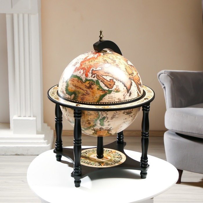Глобус бар декоративный Глобус бар декоративный "Карта странника" с подставкой внизу 41,6х41,6х56 см