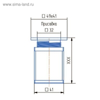 Опора регулируемая,  квадратная ОРК-50 К, Н=50 мм, цвет матовый хром