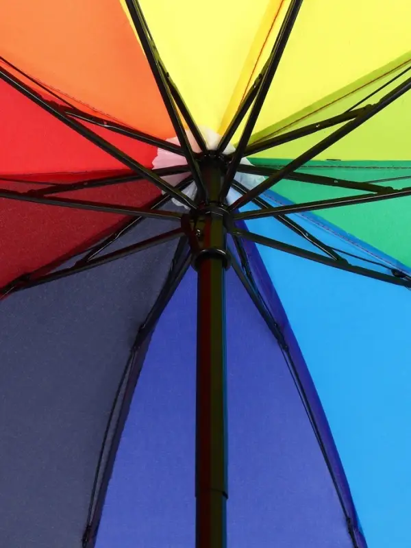 Зонт механический &laquo;Радужное настроение&raquo;, 4 сложения, 10 спиц, R=50/57 см, d=100 см, разноцветный