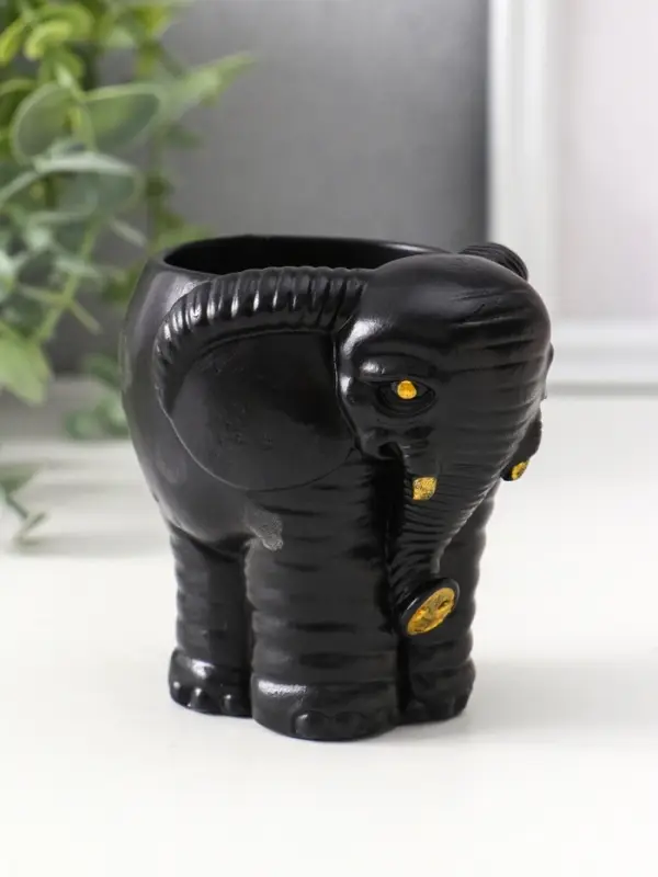 Подставка для мелочей «Слон», 8×9.5×8.5 см, чёрная