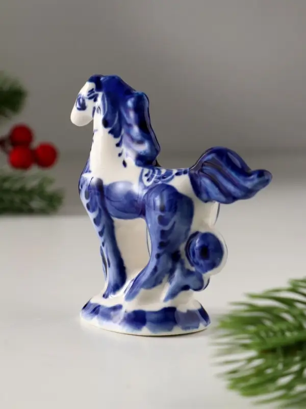 Сувенир Скакун , 9х9 см, гжель Сувенир Скакун , 9х9 см, гжель