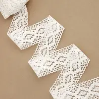 Кружево вязаное, 50 мм, 10&plusmn;1 м, белое