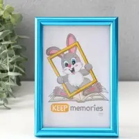Фоторамка для фото 10&times;15 см Keep memories &laquo;Радуга&raquo;, пластик, аквамарин металлик, (пластиковый экран)