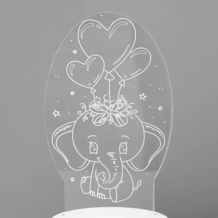 Светильник 3D RISALUX &laquo;Слоненок&raquo;, LED-ночник, RGB, от сети, 11&times;9.5&times;18 см