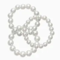 Браслет "Бусины жемчуга" (набор 3 шт), №10,12.14, цвет белый Браслет "Бусины жемчуга" (набор 3 шт), №10,12.14, цвет белый