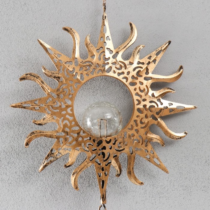 Музыка ветра с подсветкой от солнечной батареи Музыка ветра с подсветкой от солнечной батареи "Солнце" 5 трубок 24,5х11х108 см