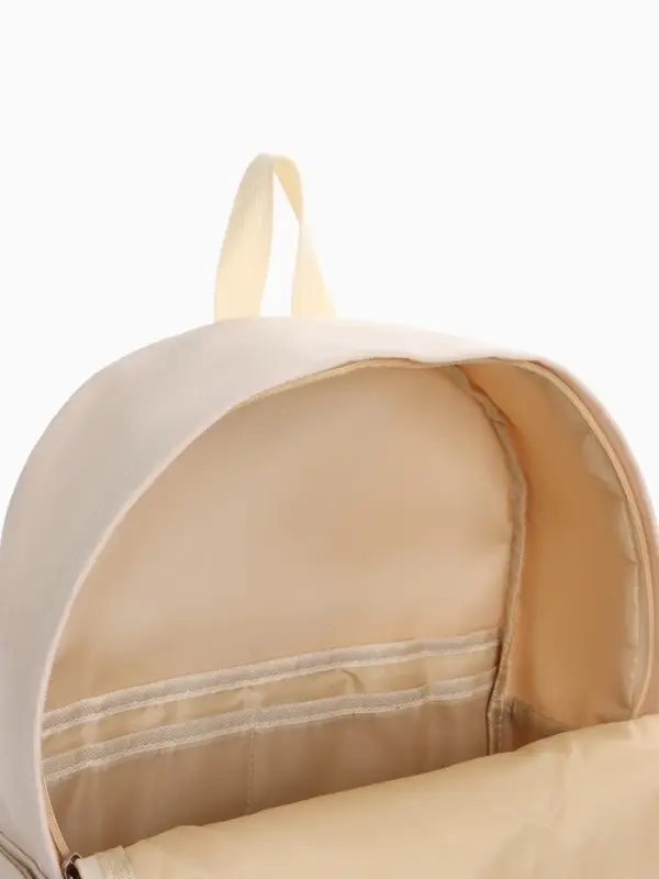 Рюкзак школьный на молнии, с карманами, с принтом, размер 30&times;12&times;38 см, бежевый