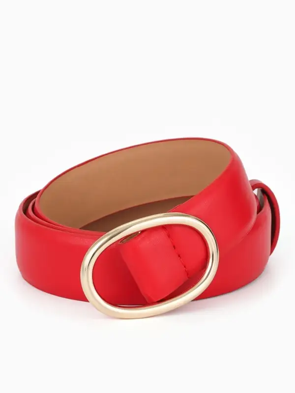 Ремень женский, затяжка, 3&times;110 см, пряжка золотистая, без винта, красный