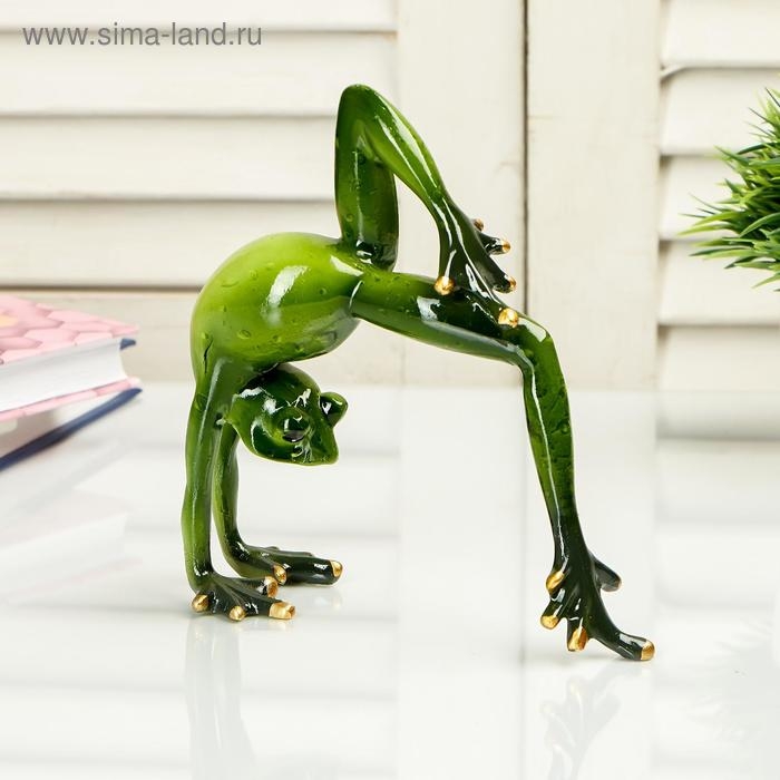 Сувенир полистоун  Сувенир полистоун "Лягуха делает мостик" 14х5,5х12,5 см