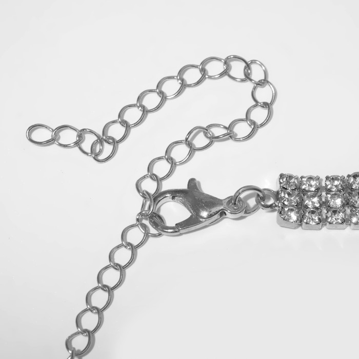 Чокер «Бабочка» крупная, цвет белый в серебре, 30 см