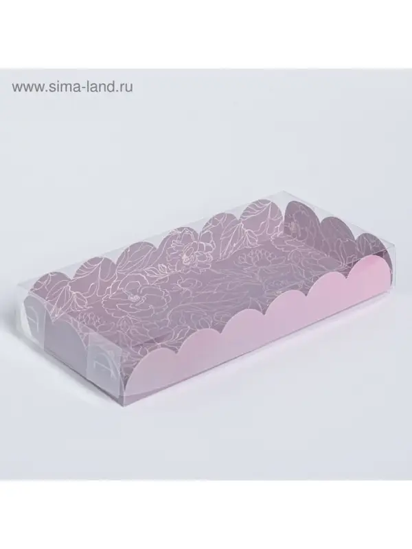 Коробка для печенья, кондитерская упаковка с PVC крышкой, Do what you love, 21&times;10.5&times;3 см