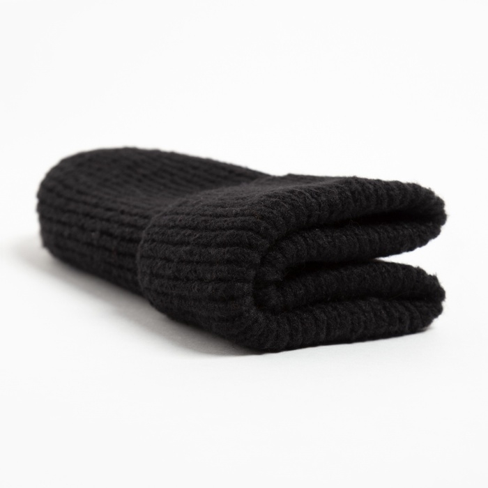 Шапка женская MINAKU с отворотом, размер 54-56, цвет чёрный Шапка женская MINAKU с отворотом, размер 54-56, цвет чёрный