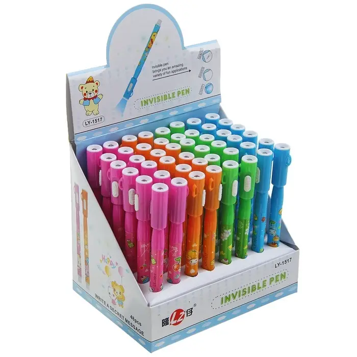 Маркер с невидимыми чернилами Calligrata &laquo;Шпион&raquo;, надпись видно при подсвечивании фонариком, МИКС