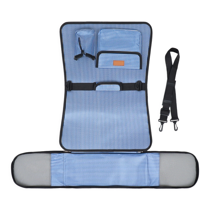 Сумка-переноска с органайзером в полоску, размер L (55 х 21 х 30 см), голубой Сумка-переноска с органайзером в полоску, размер L (55 х 21 х 30 см), голубой