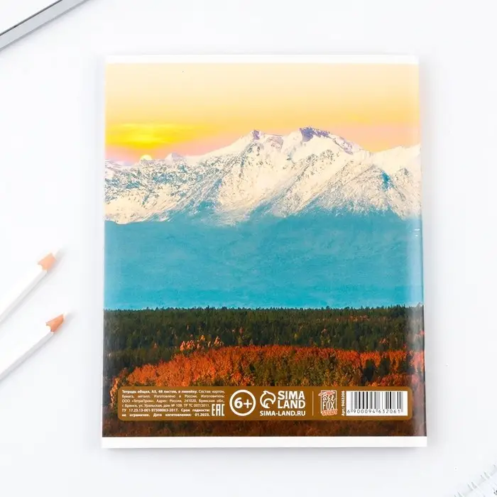 Тетрадь в линейку, предметная, 48 л.,на скрепке, А5 &laquo;ПРИРОДА. Русский язык&raquo;