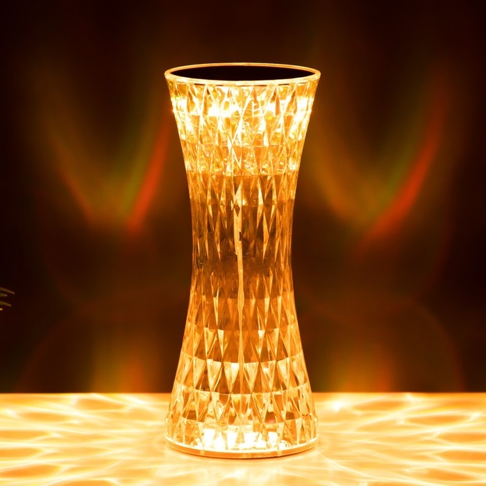 Настольная лампа с ПДУ Настольная лампа с ПДУ "Кристалл" LED 16 цветов RGB сенсорная USB 8x8x19 см RISALUX