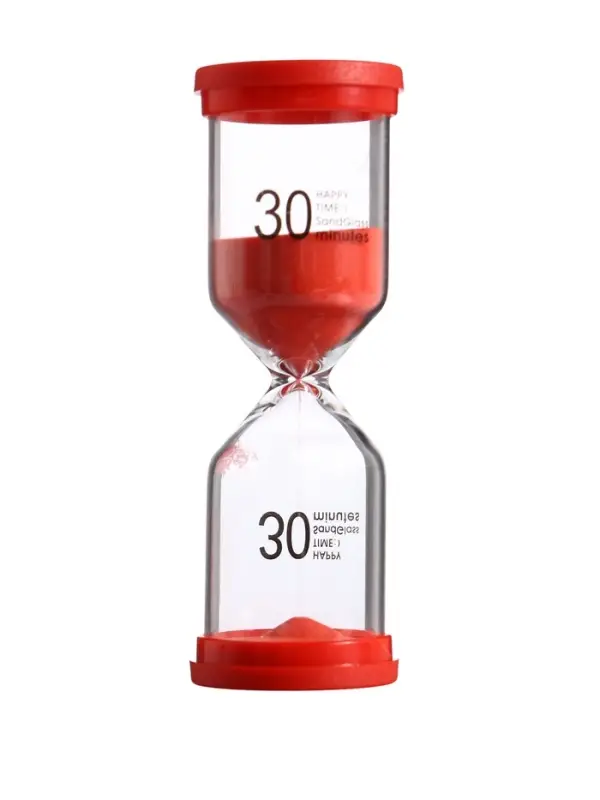Часы песочные Happy time, на 30 минут, 4.4&times;12.6 см, красные