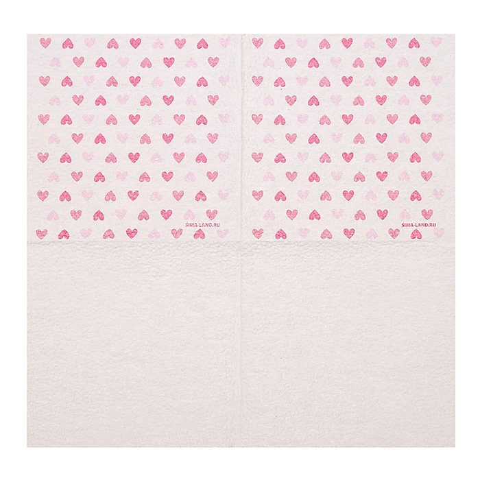Салфетки бумажные однослойные "Сердца"розовые 24х24 см, набор 20 шт.