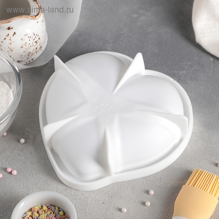 Форма для муссовых десертов и выпечки Доляна «Сердце малое», силикон, 17,5×4,7 см, цвет белый Форма для муссовых десертов и выпечки Доляна «Сердце малое», силикон, 17,5×4,7 см, цвет белый