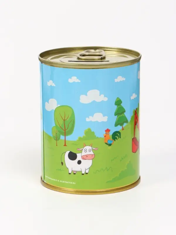 Копилка металлическая, 9.5 см×7.5 см×7.5 см, Синий трактор Копилка металлическая, 9.5 см×7.5 см×7.5 см, Синий трактор